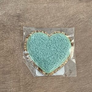Pistachio heart glitter patch! Very rare discontinued color. NEW IN PACKAGE